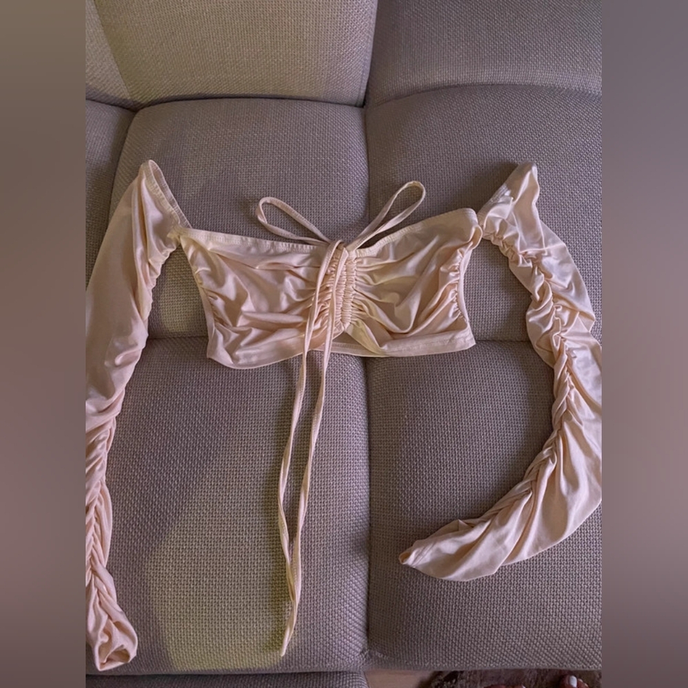 Zara Cream Ruched Bandeau